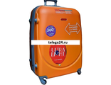 Пластиковый чемодан на колесах - Journey оранжевый
