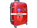 Пластиковый чемодан на 4 колесах - Journey красный